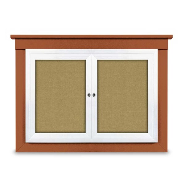 24"x36" 1-Door Enclosed Letterboard, Grey Vinyl/Lt Oak